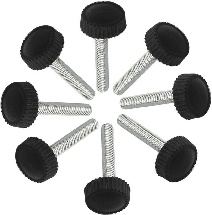 Allecto plus 20 stuks M4x30 Mannelijke Draad Duim Schroef Hand Aanscherping Zwart Plastic Handvat Knop Klemmen Schroef