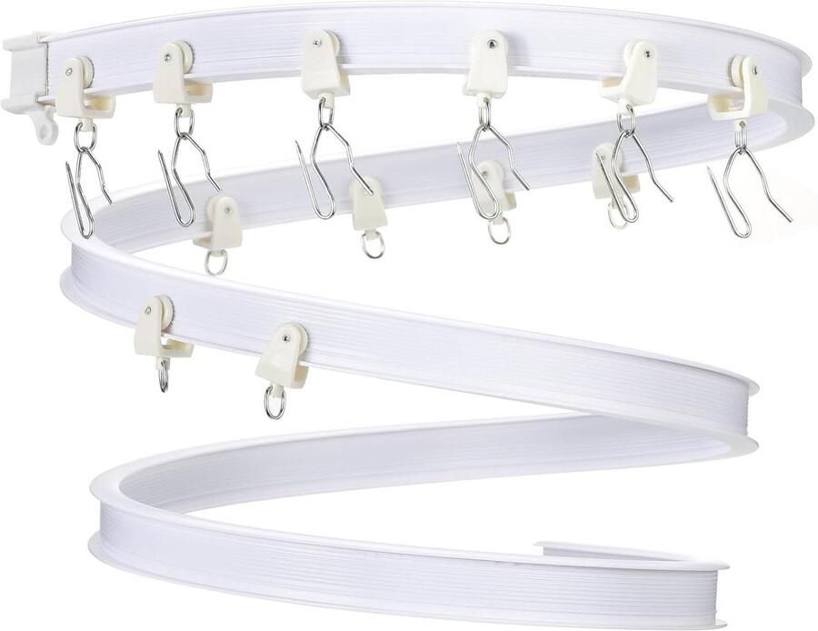 Optimaliseerde Titel: Flexibele gebogen plafondrail voor gordijnrail stapelbed en erker raam wit 16 meter Ruimteverdeler