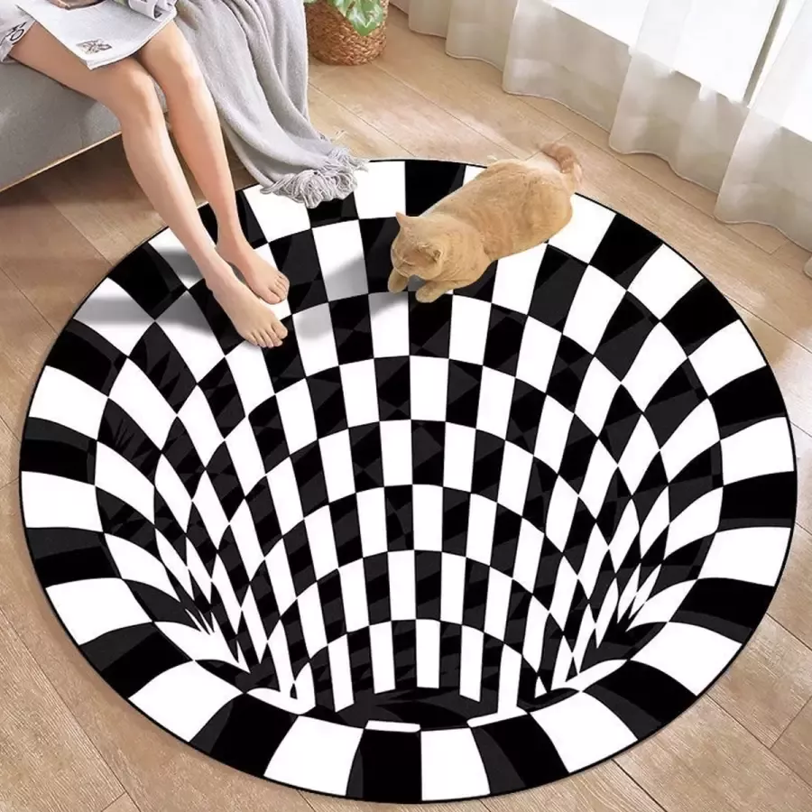 Optische Illusie Vloerkleed Kleed Design Vloer Tapijt Mat Vertekend beeld Ontwerp 3D Driedementionaal Diepte