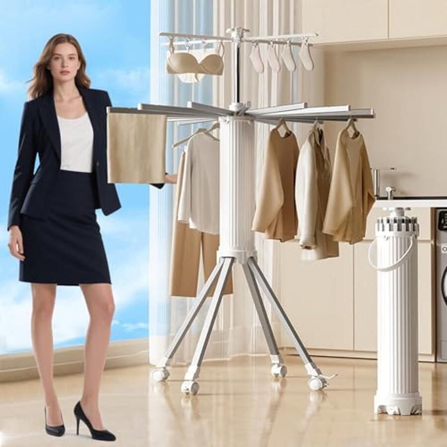 Opvouwbaar 2-Tier Kleding Droogrek Aluminium Draagbare Organizer voor Binnen en Buiten