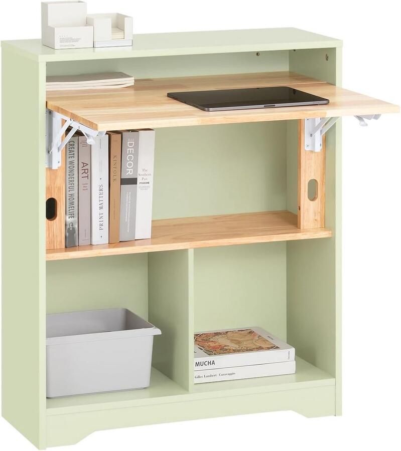 Opvouwbaar bureau 70 x 57 cm Inklapbare computertafel met legplanken