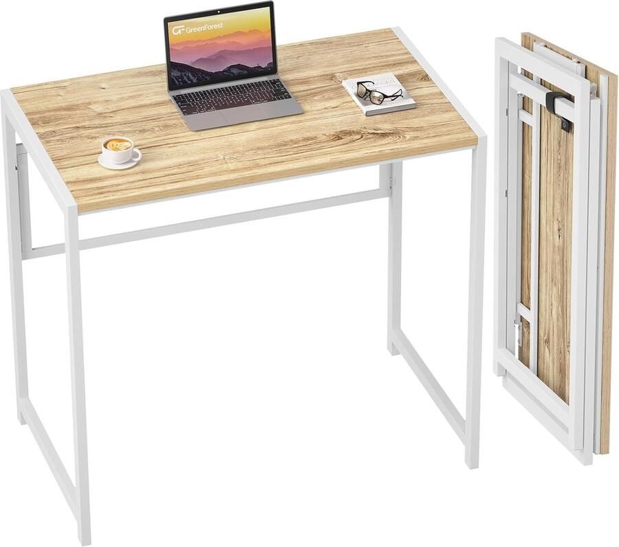 Opvouwbaar Bureau 80 x 48 cm voor Kleine Ruimtes Ruimtebesparend Computer Bureau voor Thuiswerk