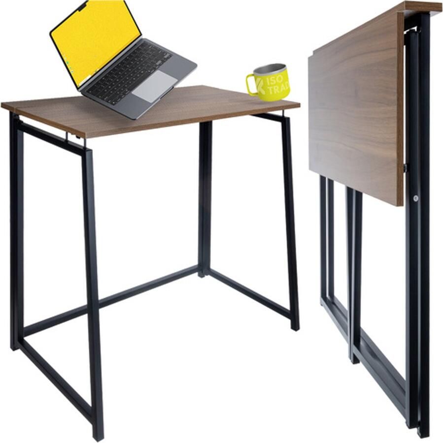 Opvouwbaar bureau Laptoptafel werktafel inklapbaar Klein bureau Thuiskantoor bureau voor kleine ruimte inklapbaar bureau 80 x40 cm Bruin