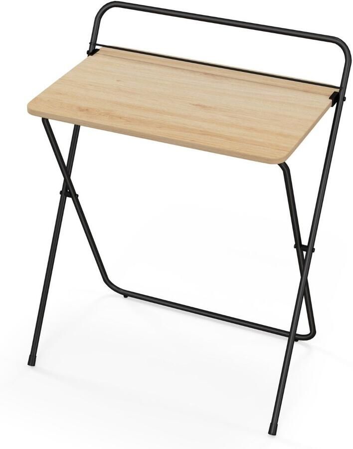 Opvouwbaar Computerbureau 60 cm Compact Thuiskantoorbureau met Tablethouder Multifunctioneel Studiebureau Naturel