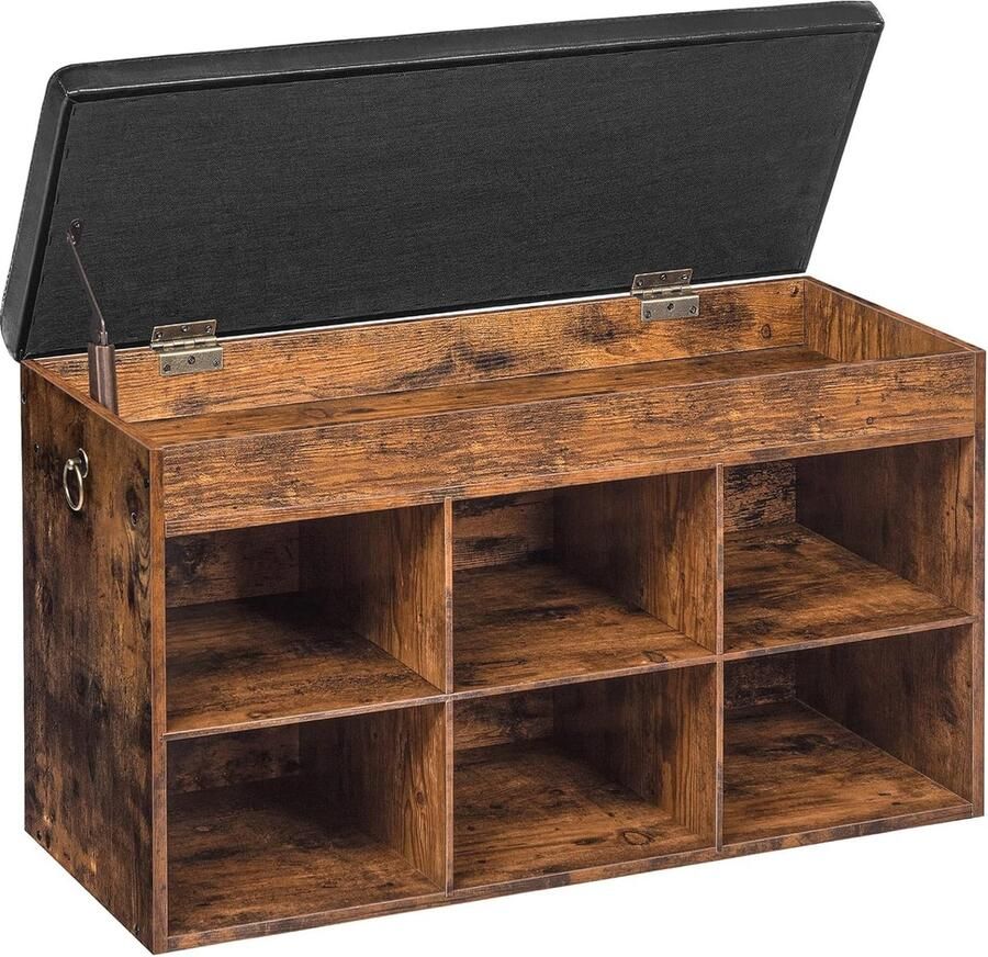 Gevoerde Schoenenbank met Opbergruimte en 6 Vakken Comfortabel en Praktisch voor Hal en Woonkamer Belastbaar tot 135 kg - Foto 2