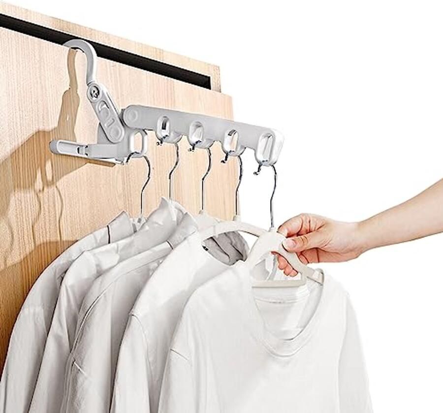 Opvouwbaar Droogrek voor Kleding met 5 Haken Ideaal voor Binnen en Buiten
