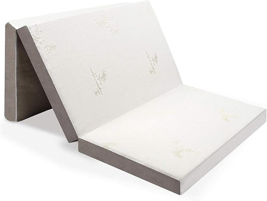 Driedelig Opvouwbaar Futon Matras 90 x 190 cm – Comfortabel eenpersoons Vouwmatras met Antislip Onderkant