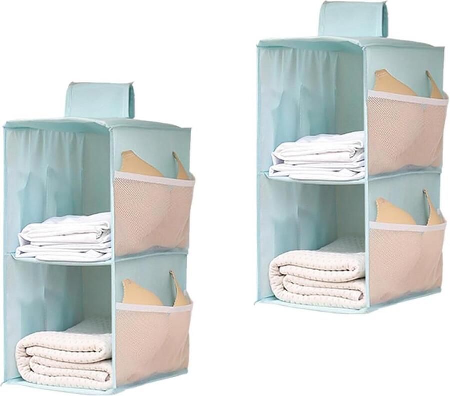 Opvouwbaar hangrek kledingkast met meerdere vakken hangorganizer voor thuis en camping