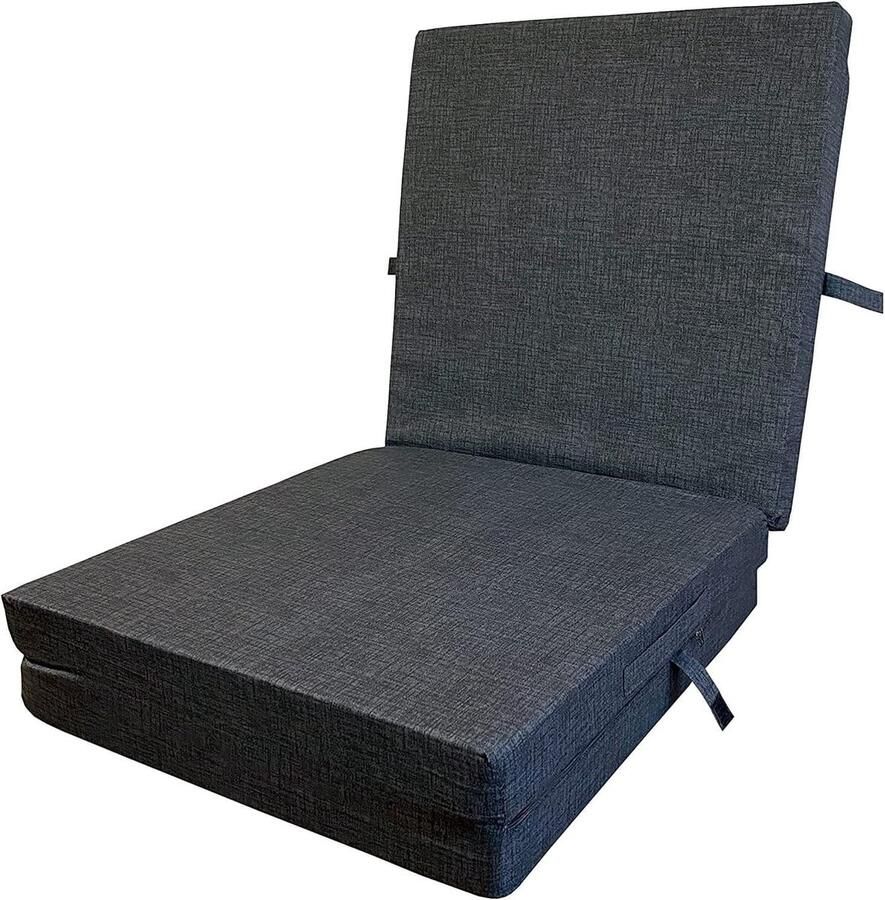 Opvouwbaar Katex Vouwmatras 3-delig 15 cm dik voor reisbed en gastenmatras ideaal voor kamperen machinewasbare overtrek grijs 190 x 60 x 7 cm vouwmatras