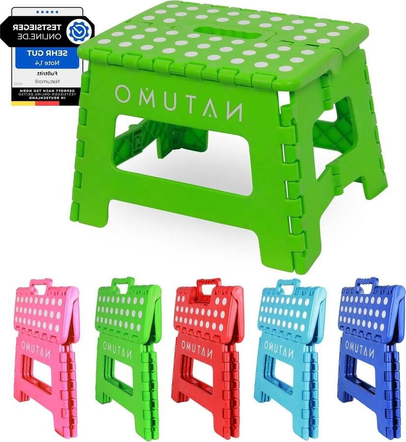 Opvouwbaar klapkrukje voor kinderen Opstapkruk 22 cm groen Licht antislip Badkamer toilet keuken tuin