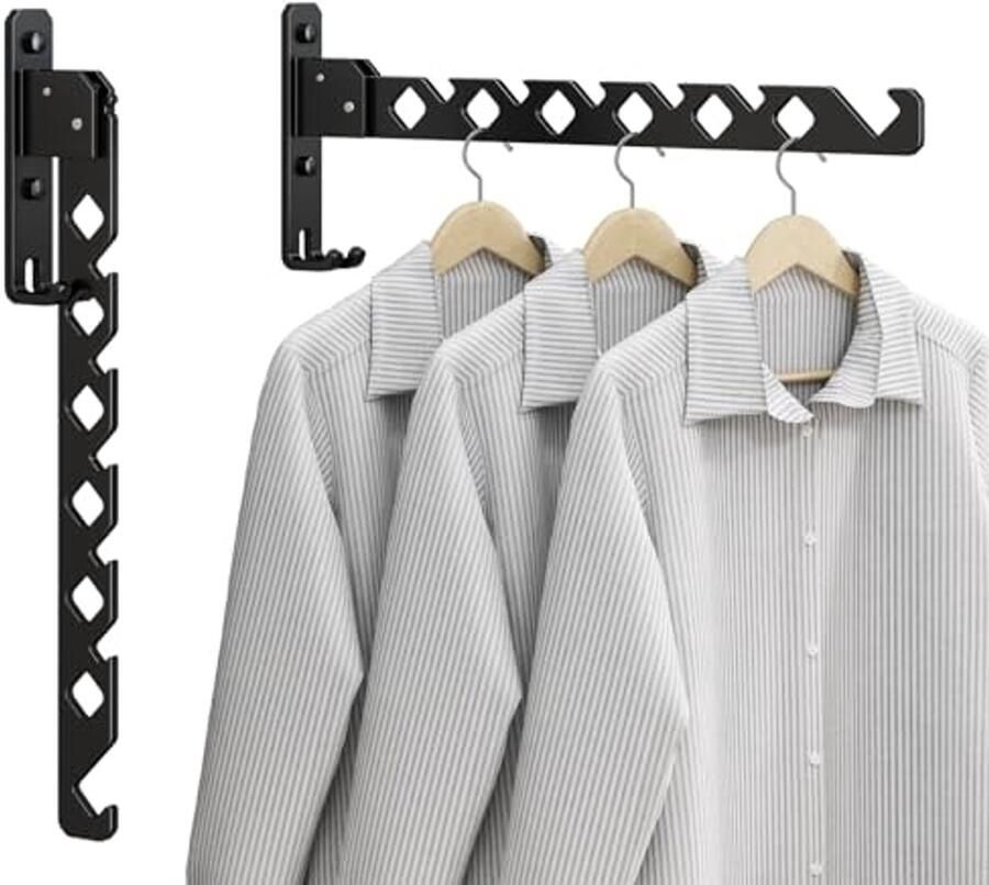 Opvouwbaar Kleding Droogrek Met Hoek Hanger Ruimtebesparend Metalen Droogrek Voor Binnen