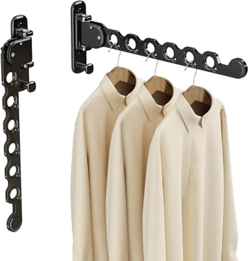 Opvouwbaar Kleding Droogrek Wandmontage Zwart