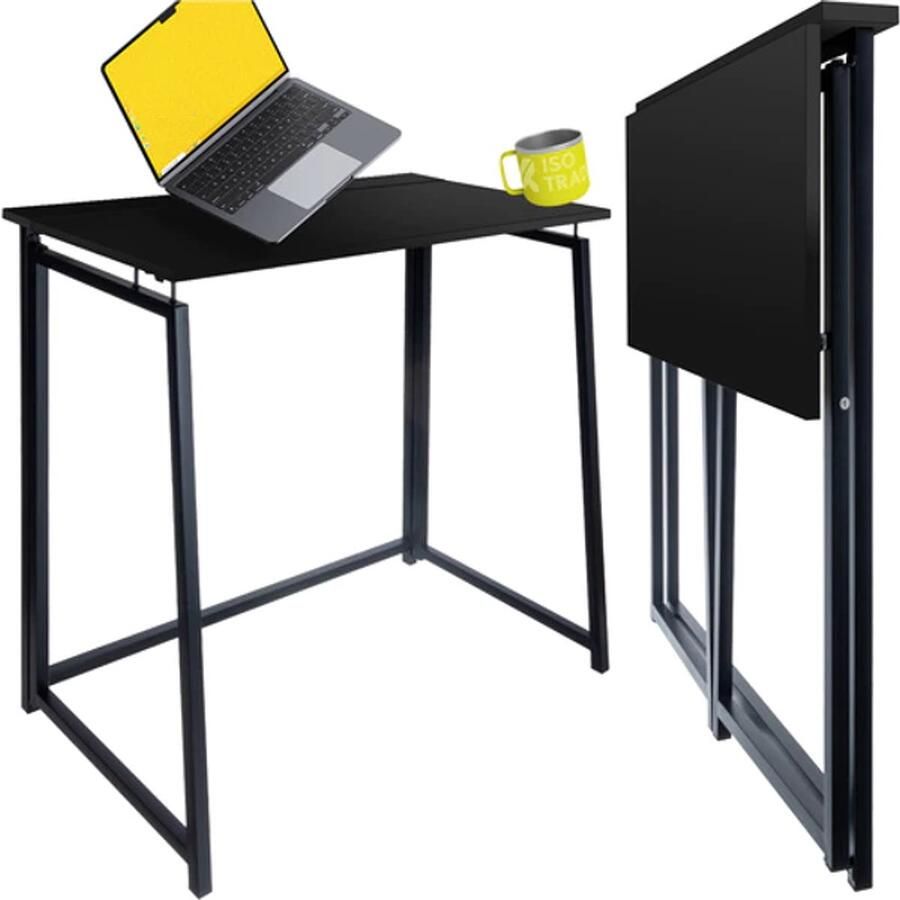 Opvouwbaar bureau Laptoptafel werktafel inklapbaar Klein bureau Thuiskantoor bureau voor kleine ruimte inklapbaar bureau 80 x40 cm Zwart