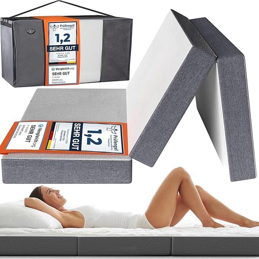 Opvouwbaar Matras 120 x 200 cm voor Gasten OEKO-TEX Opvouwbaar Vloermatras Matras voor een Comfortabele slaap Opvouwbaar Matras voor Gasten Reismatras Bed voor 2 personen