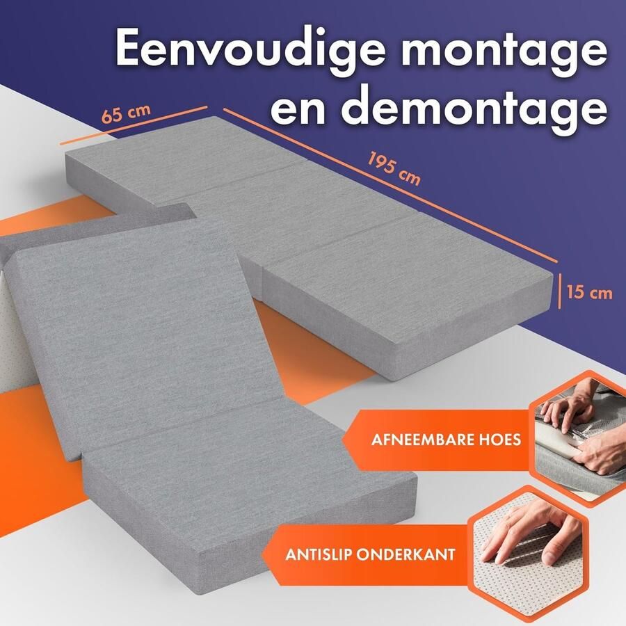 Opvouwbaar Matras Campingbed Opvouwbaar Bed Gastenbed Vloermatras Slaapmatras 2L x 0 65B x 0 15Dikte meter