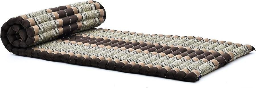 Opvouwbaar Matras Japanse Oprolbare Futon Opvouwbare Tatami Mat Gasten Vloerbed Camping Matras Thaise Massage Mat Kapok Gevuld 190 x 70 cm Bruin vouwmatras