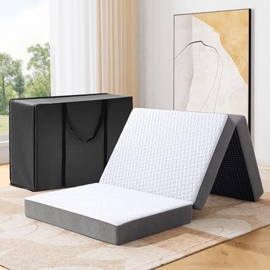 Opvouwbaar Matras voor Twee Personen Memory Foam met Wasbare Hoezen voor Kamperen en Gastbed