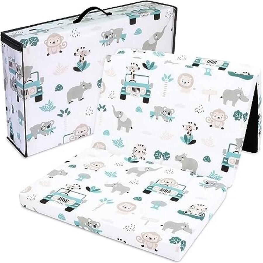 Opvouwbaar Reisbed Matras 60x120 cm Dikke Vouwbare Matras voor Baby en Kinderen Afrika Kleur