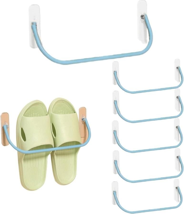 Opvouwbaar schoenenrek voor wandmontage 6 stuks zonder boren extra kan nog toegevoegd worden