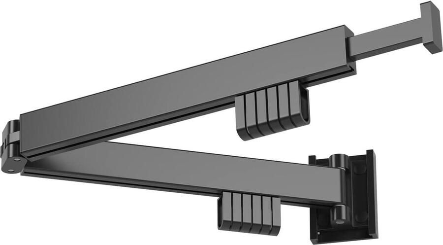 Opvouwbaar Telescopisch Wandgemonteerd Droogrek voor Kleding Ponsvrij Plastic Wasdroogrek voor Badkamer Balkon 4 klemmen Opvouwbare kledingrek