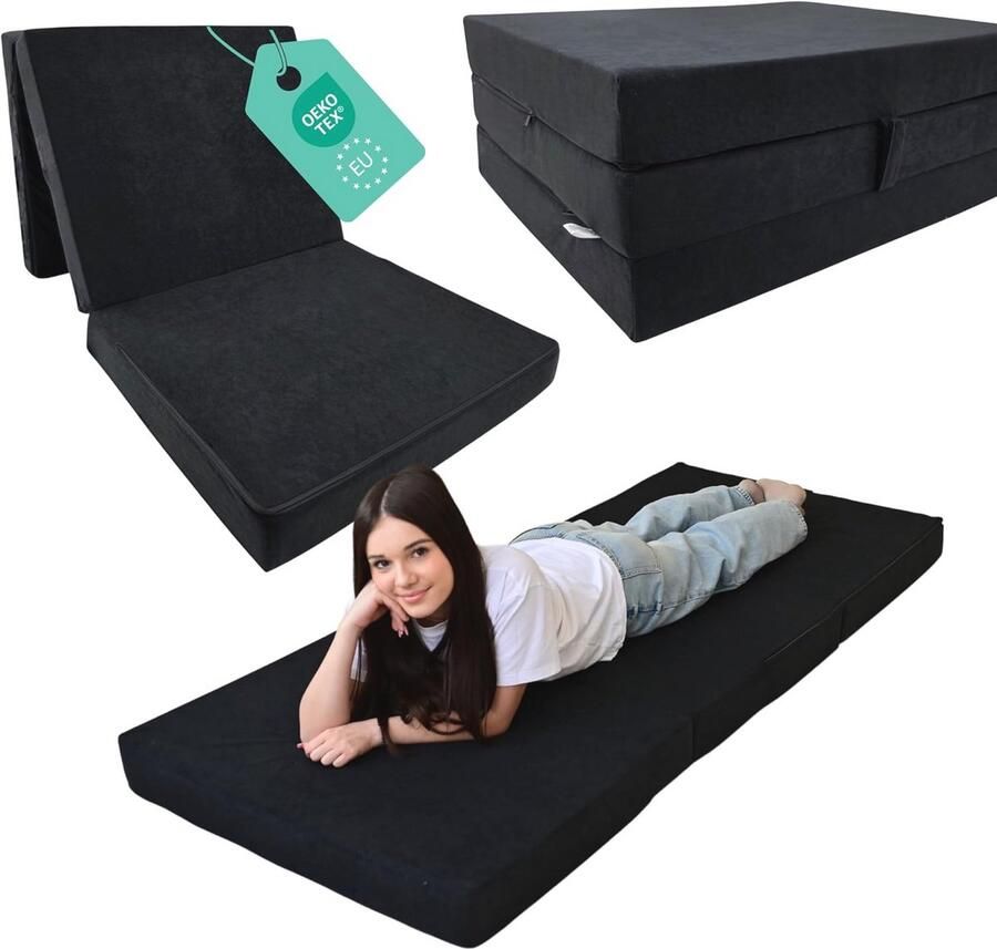 Opvouwbaar Vouwmatras 80 x 200 cm Ruimtebesparend Gastenmatras voor Thuis en Reizen