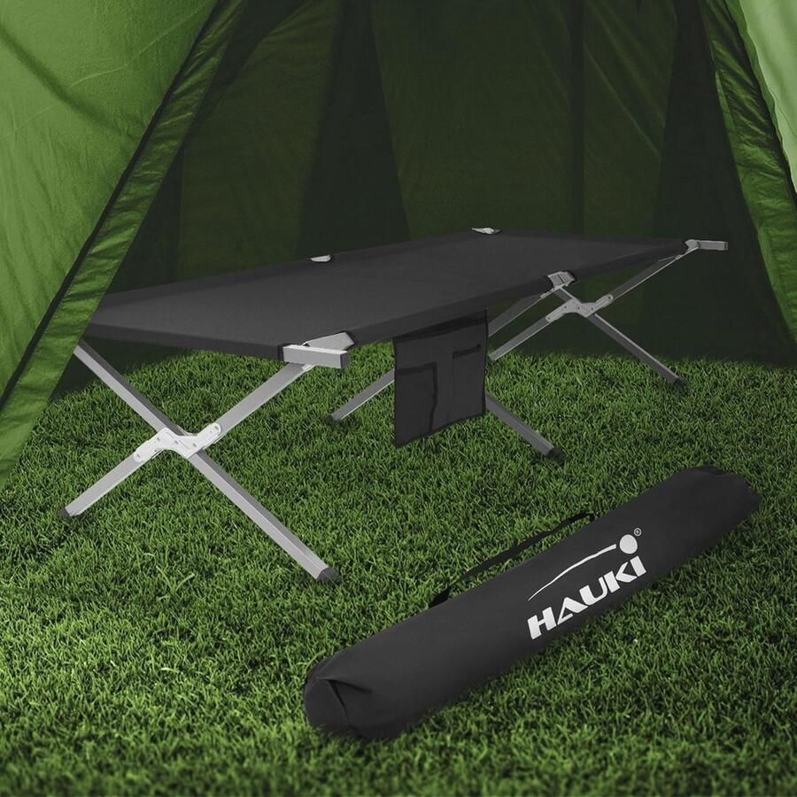 Opvouwbaar XL Campingbed met Draagtas en Zijtas Stabiel en Comfortabel voor Reis en Kamperen
