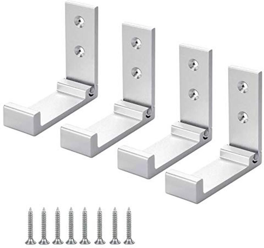 Opvouwbare Aluminium Wandhaak Ruimtebesparende Kapstokhaak voor Thuis Kantoor en Badkamer 4 Stuks