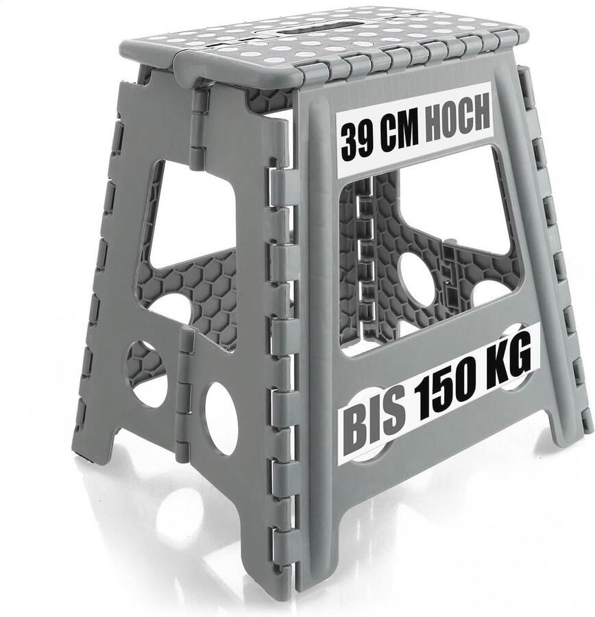 Opvouwbare Antislip Kruk XXL Draagbaar en Ruimtebesparend met Rubberen Noppen