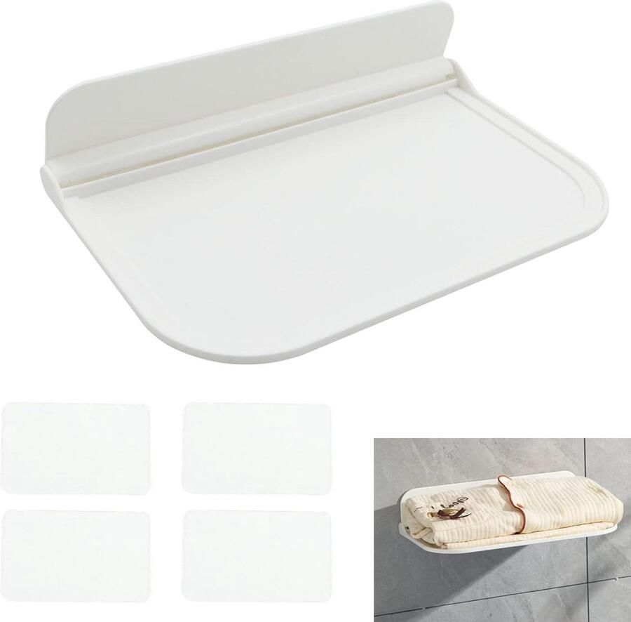 Opvouwbare badplank wandplank doucheplank zonder boren inklapbaar en zelfklevend 30 x 20 cm 1 stuk