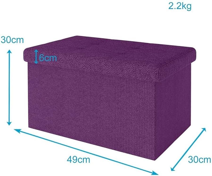 Opvouwbare bank met opbergruimte Violet 49x30x30 cm Stof