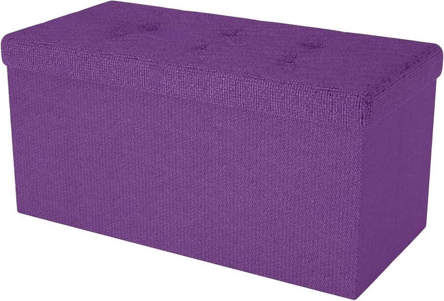 Opvouwbare bank Zitkubus opbergruimte 1 stuk Violet Stof 76x38x38 cm