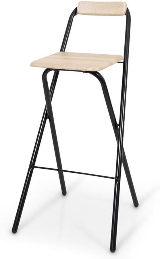 Opvouwbare barkruk in houtlook Met voetensteun Geen montage