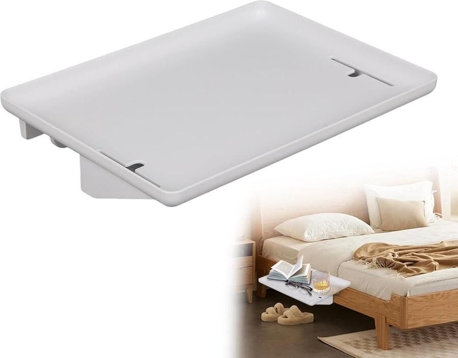 Opvouwbare Bedplank met Clip voor Bedorganisatie Wit Ideaal voor Stapelbed Handig voor Studentenkamer Ruimtebesparend en Functioneel