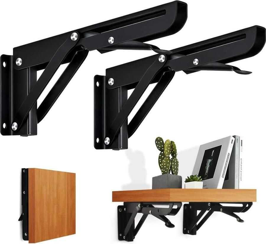 Opvouwbare beugels 400 mm 2 stuks inklapbaar voor wandtafel zware metalen garage kantoor muurmontage klaptafel wandmontage