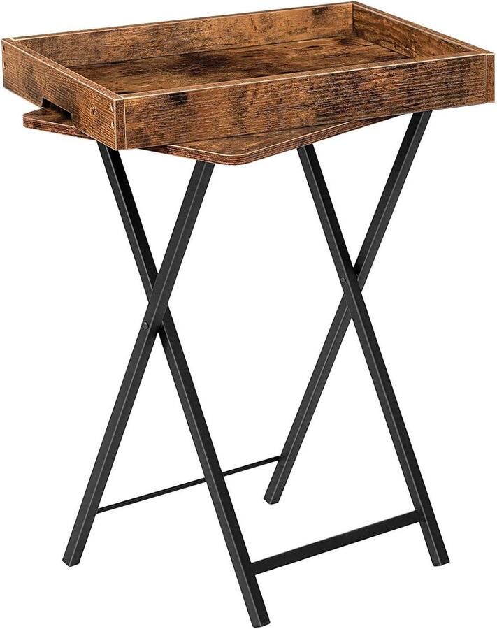 Opvouwbare Bijzettafel Multifunctionele Salontafel 1 stuk Rustiek Bruin Hout