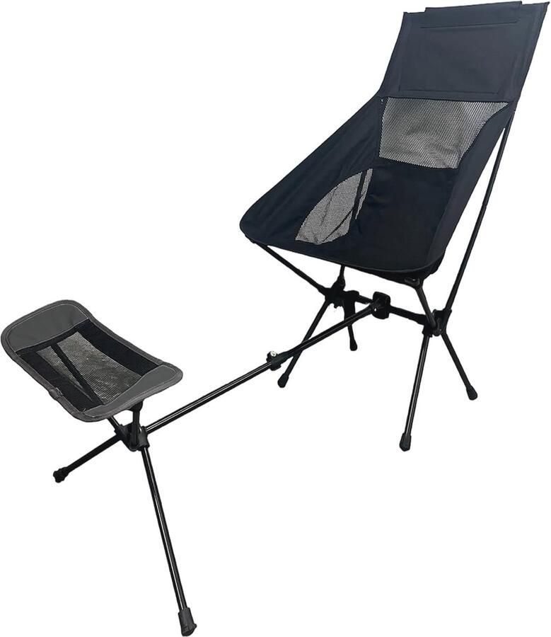 Opvouwbare Campingstoel met Hoge Rugleuning Ultr licht Inklapbaar Draagtas 150 kg Capaciteit voor Tuin Picknick & Wandelen