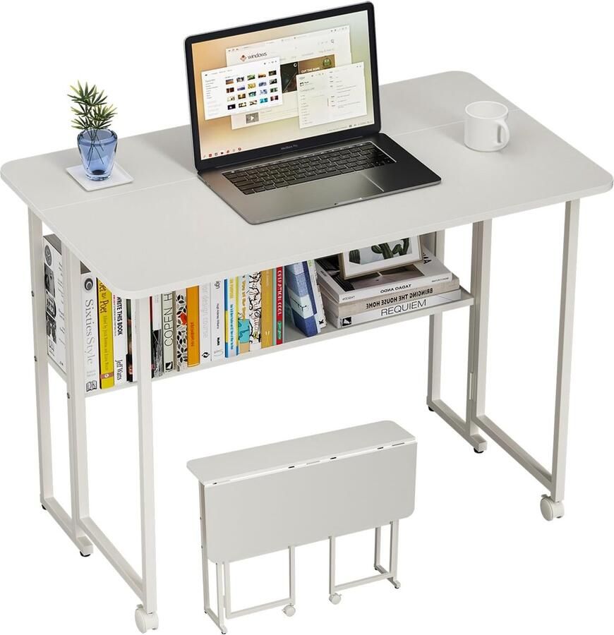 Kleine Opvouwbare Computertafel Ideaal voor Thuiswerk 1 Stuk Houtlook