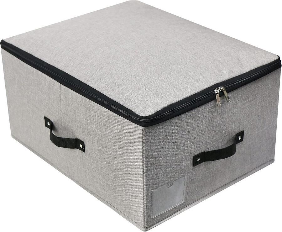 Opvouwbare Deksel Opbergbak Organizer voor kleding en dekens 1 stuk Donkergrijs 52×40×26cm