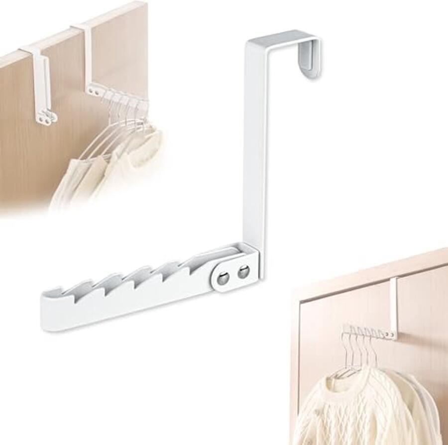 Opvouwbare Deurkapstok zonder Boren Ruimtebesparende Haken voor Thuis Multi-Hanger voor Entree