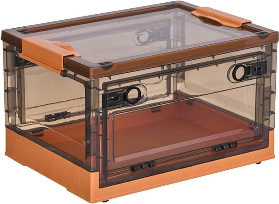 Opvouwbare grote plastic opbergdozen met deksel Stapelbare organizer voor kledingkast kruideniersopslag Geschikt voor slaapkamer kantoor garage