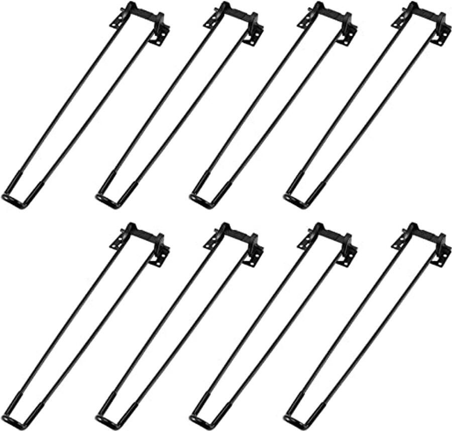 Opvouwbare Haarspeldpoten 43 cm Zwart Metalen Meubelpoten voor Tafel en Bureau