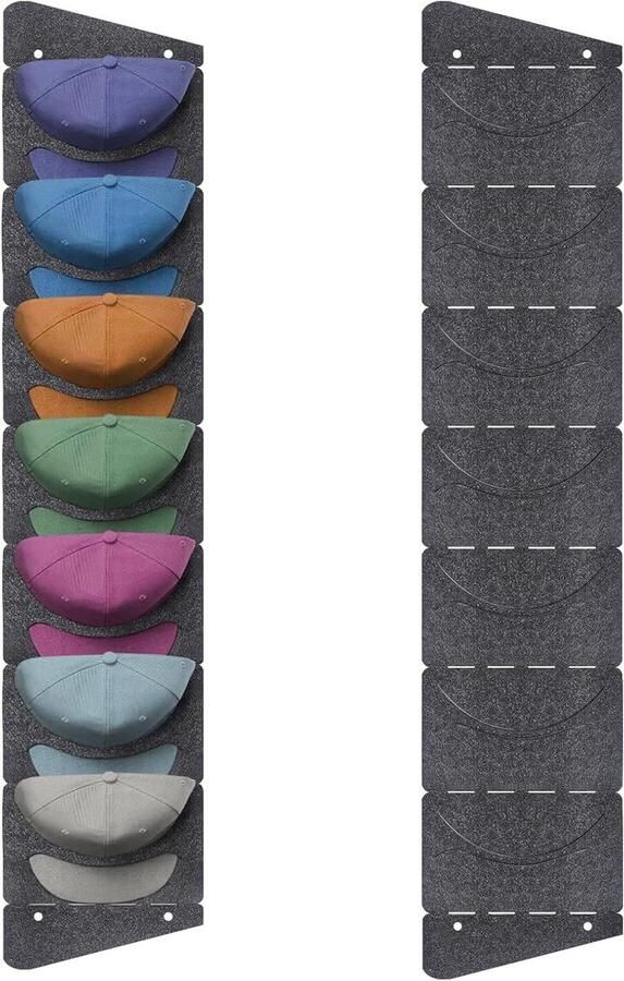 Opvouwbare Honkbalpetten Houder met 7 Zakken Muur Organizer voor Baseball Caps