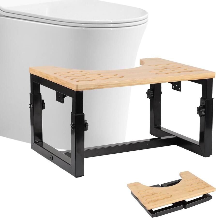 Opvouwbare Houten Toiletkruk – Ergonomische Voetensteun voor Betere Darmgezondheid