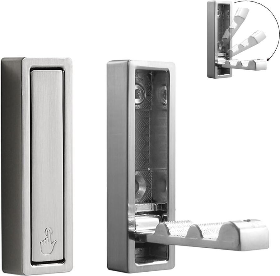 Opvouwbare kapstokhaak inklapbare haak voor gebruik in badkamers gangen kledingkasten zwembaden en keukens geschikt voor het ophangen van jassen sleutels en rugzakken