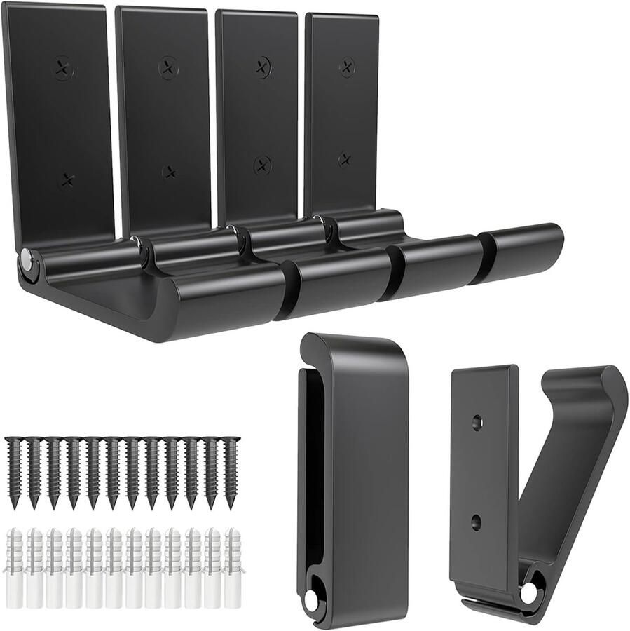 Opvouwbare Kapstokhaken 6 Stks Zwart Aluminiumlegering