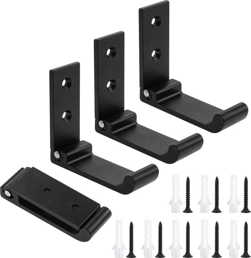 Opvouwbare Kapstokhaken Aluminium Voor Wandmontage 4 Stuks