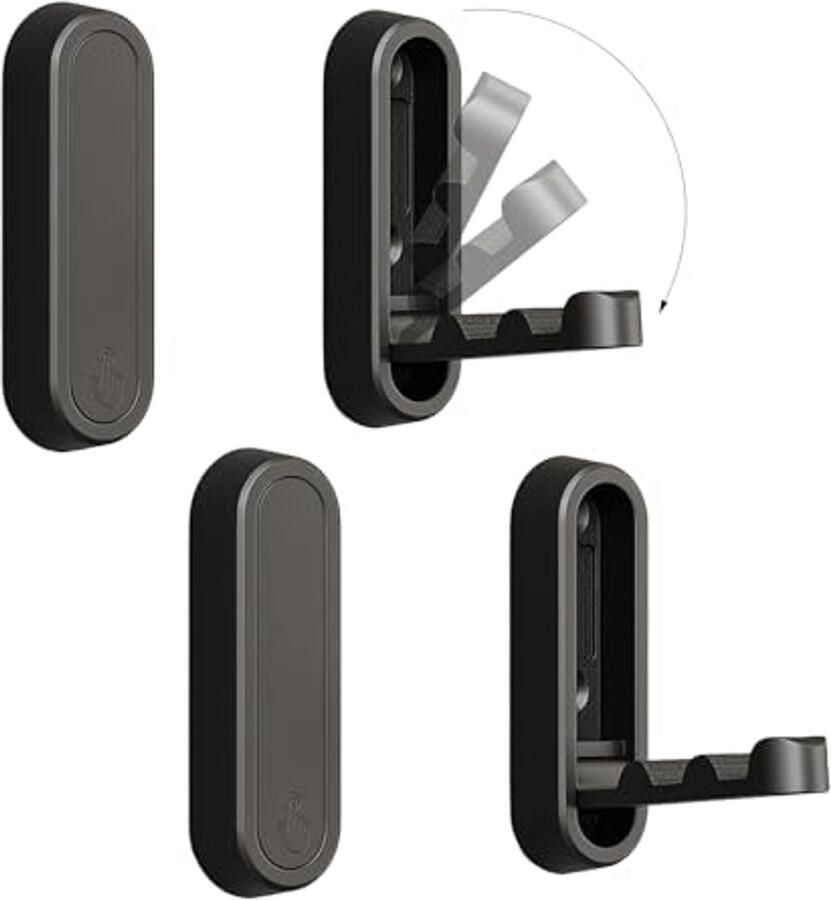 Opvouwbare Kapstokhaken Set van 4 Zware Wandhaken voor Jassen Sjaals en Sleutels Ruimtebesparend Design