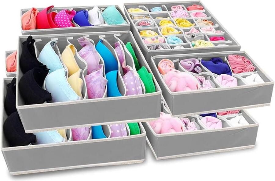 Opvouwbare kast organizer voor ondergoed en accessoires 8 stuks opbergdozen voor beha's stropdassen riemen sokken en tanktops ladeverdelers