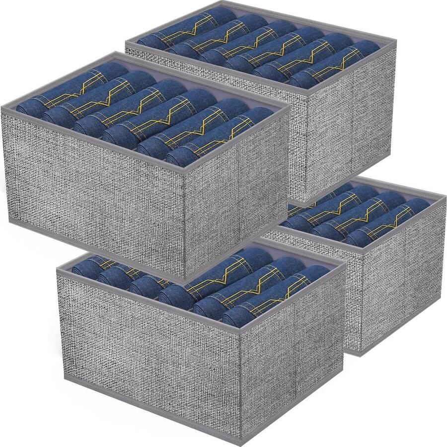 Opvouwbare Kledingkast Opbergdozen Grote Stoffen Organizer voor Kledingkast 4pcs 40-30-25cm