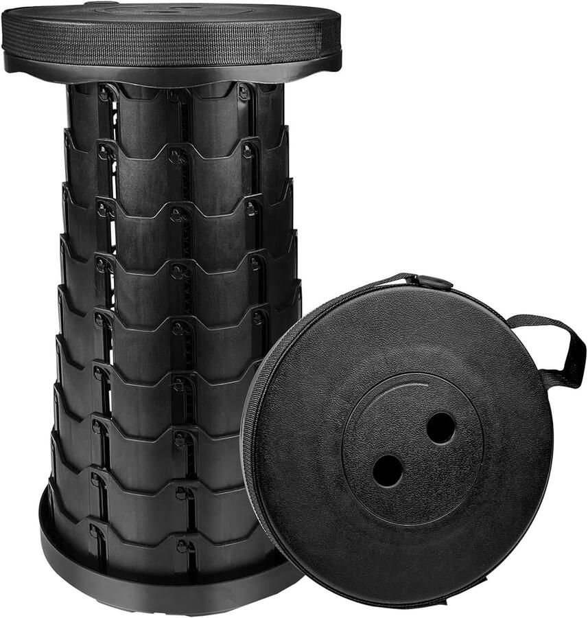 Opvouwbare kruk draagbare stoel telescopische stoel met verstelbare riem voor kamperen vissen grillen binnen reizen feest maximale draaglast 150 kg